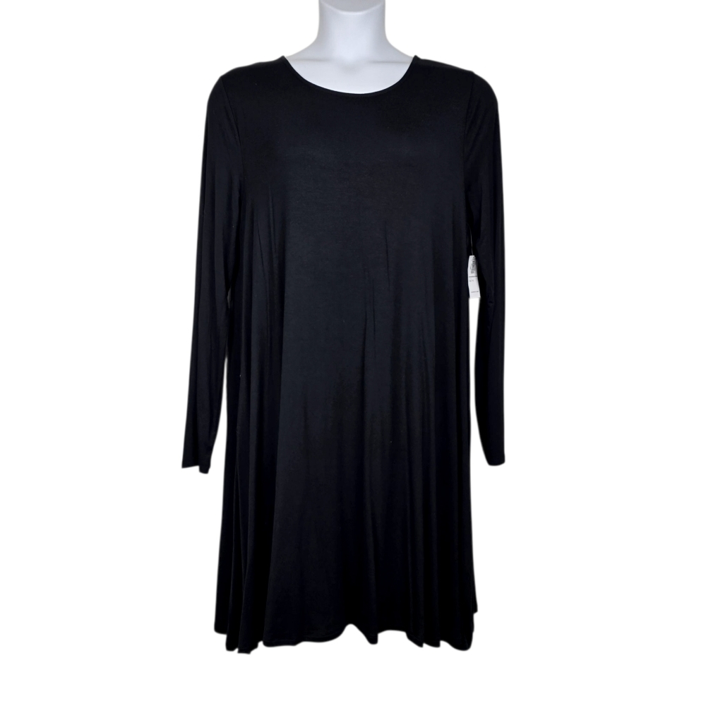 Old Navy Long Sleeve Black Jersey Knit Swing Dress Size XL NWT